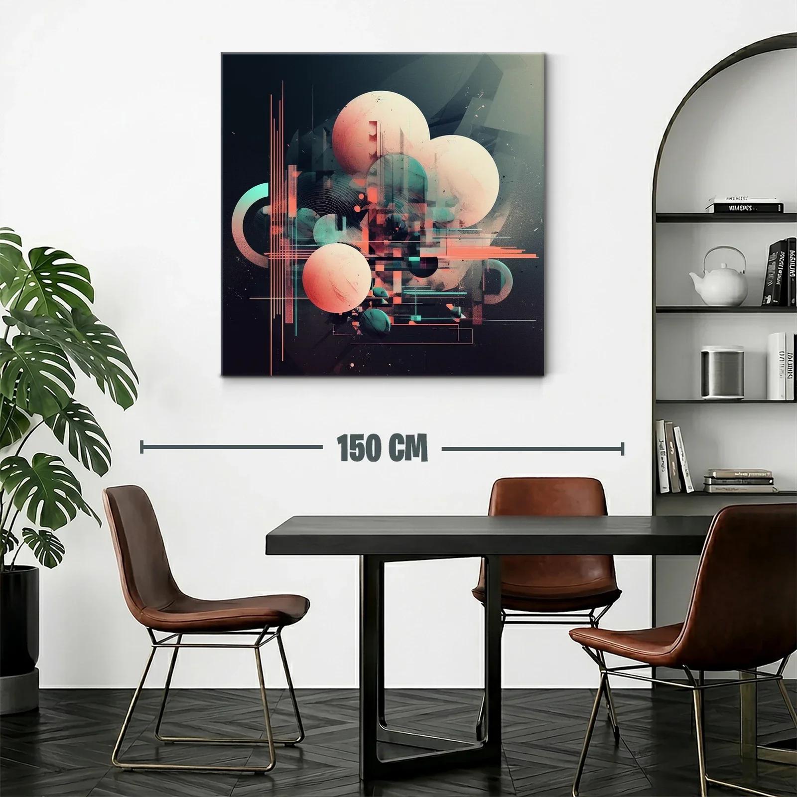 Composición abstracta con formas geométricas y esferas — miniatura 2