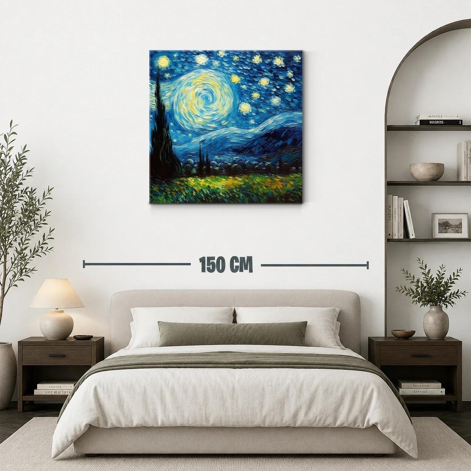 Paisaje nocturno con cielo estrellado y brillo vibrante — miniatura 3