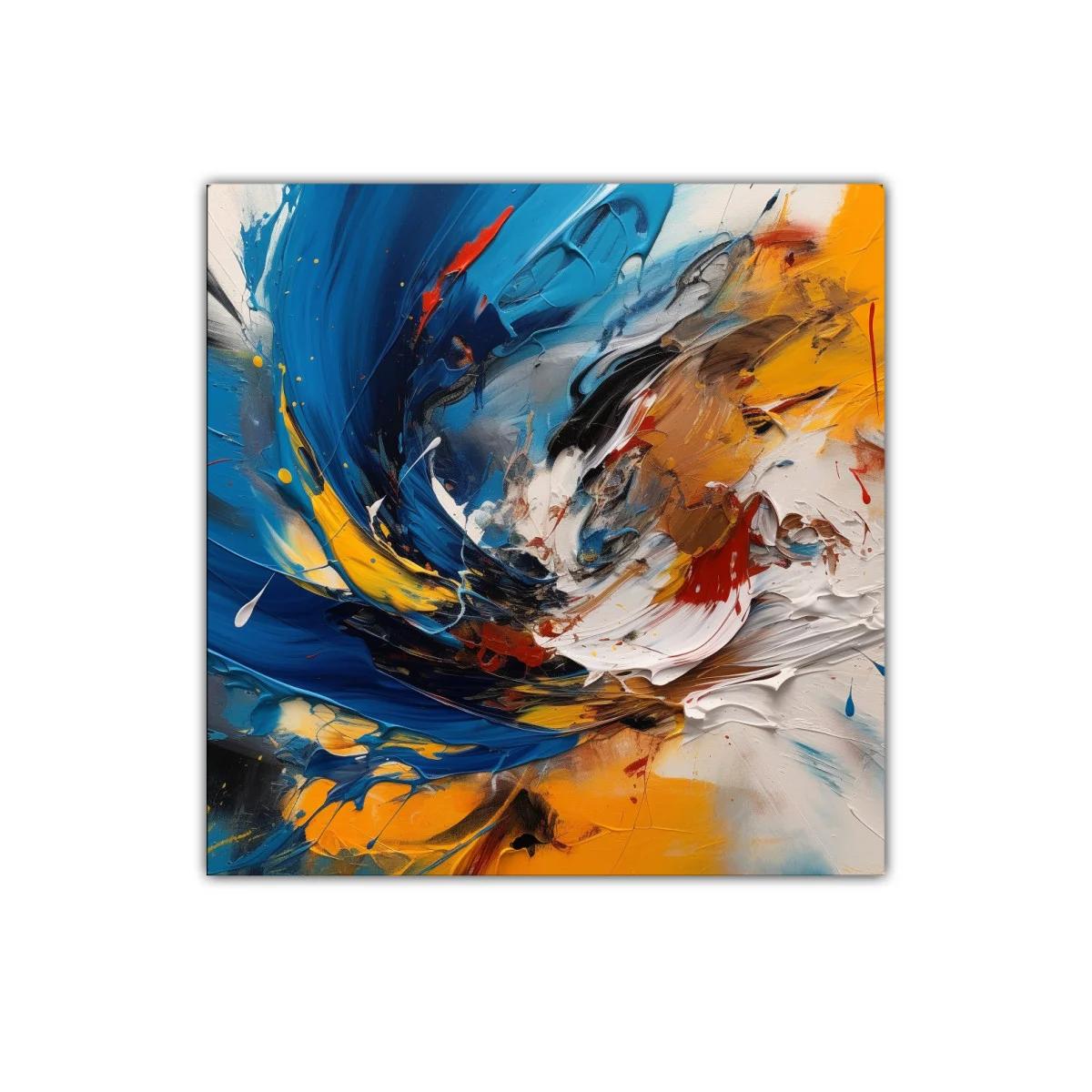 Cuadro abstracto con explosión de colores vibrantes y dinámicos