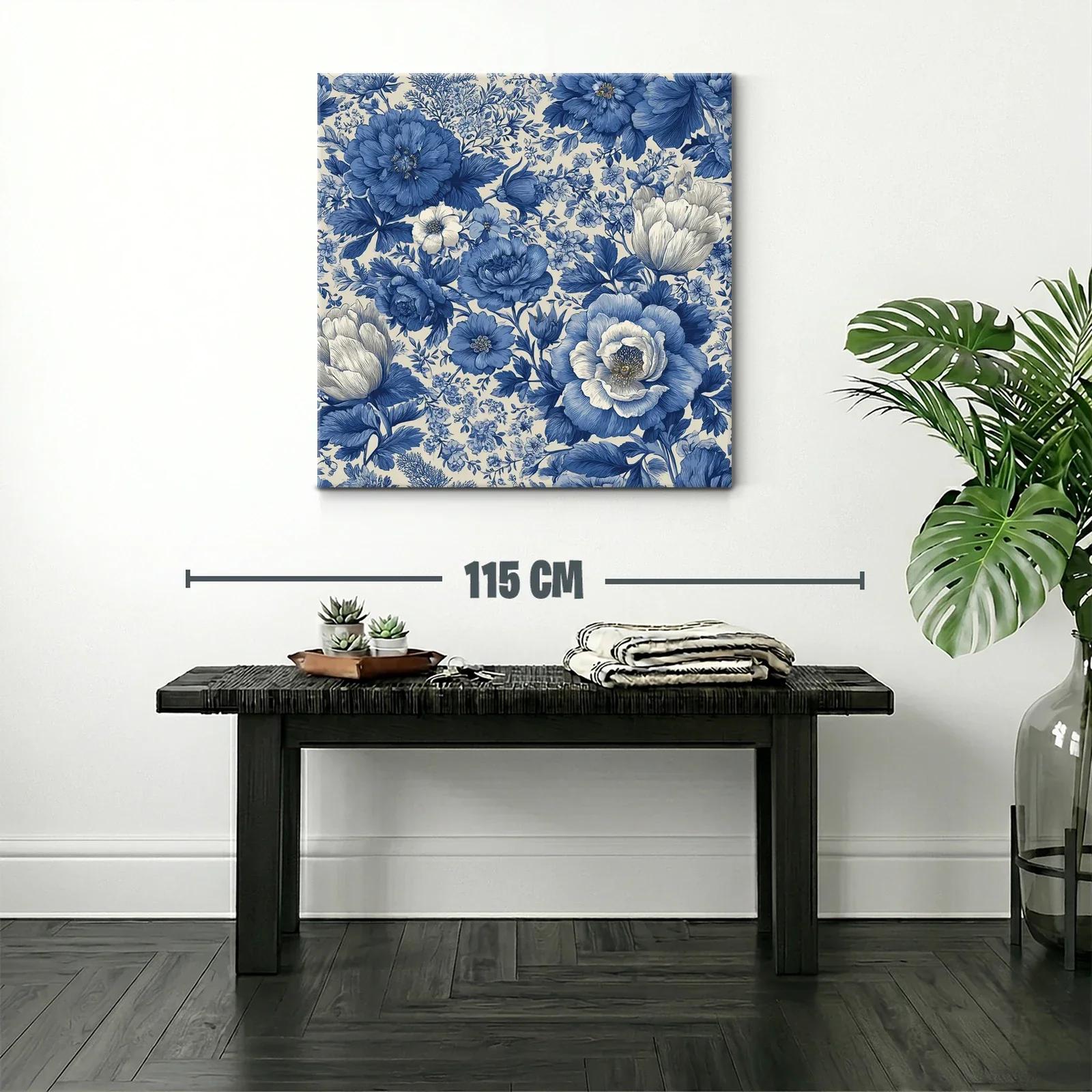 Elegancia floral en tonos azules para cualquier espacio — miniatura 2