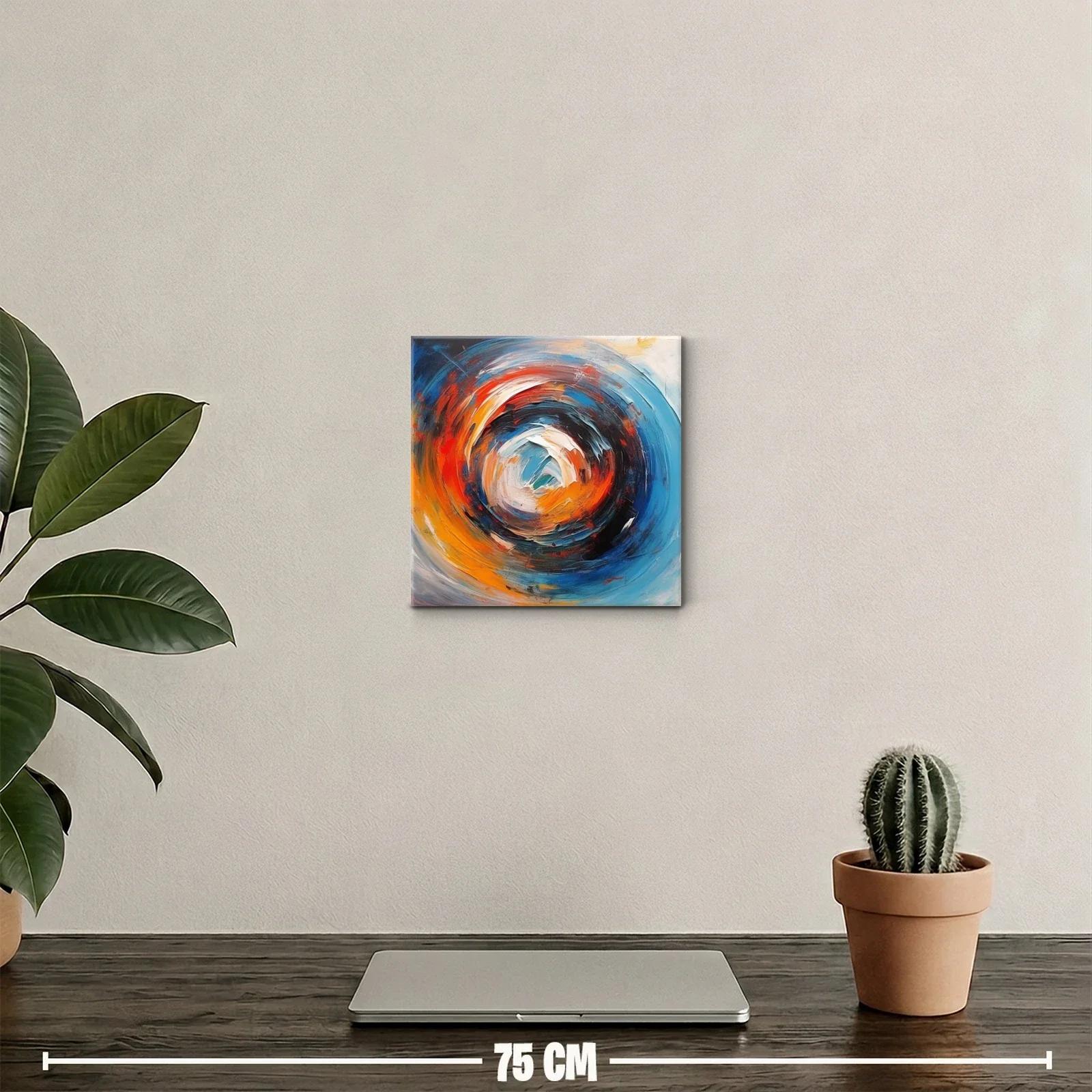 Composición abstracta en tonos vivos y azulados — miniatura 2