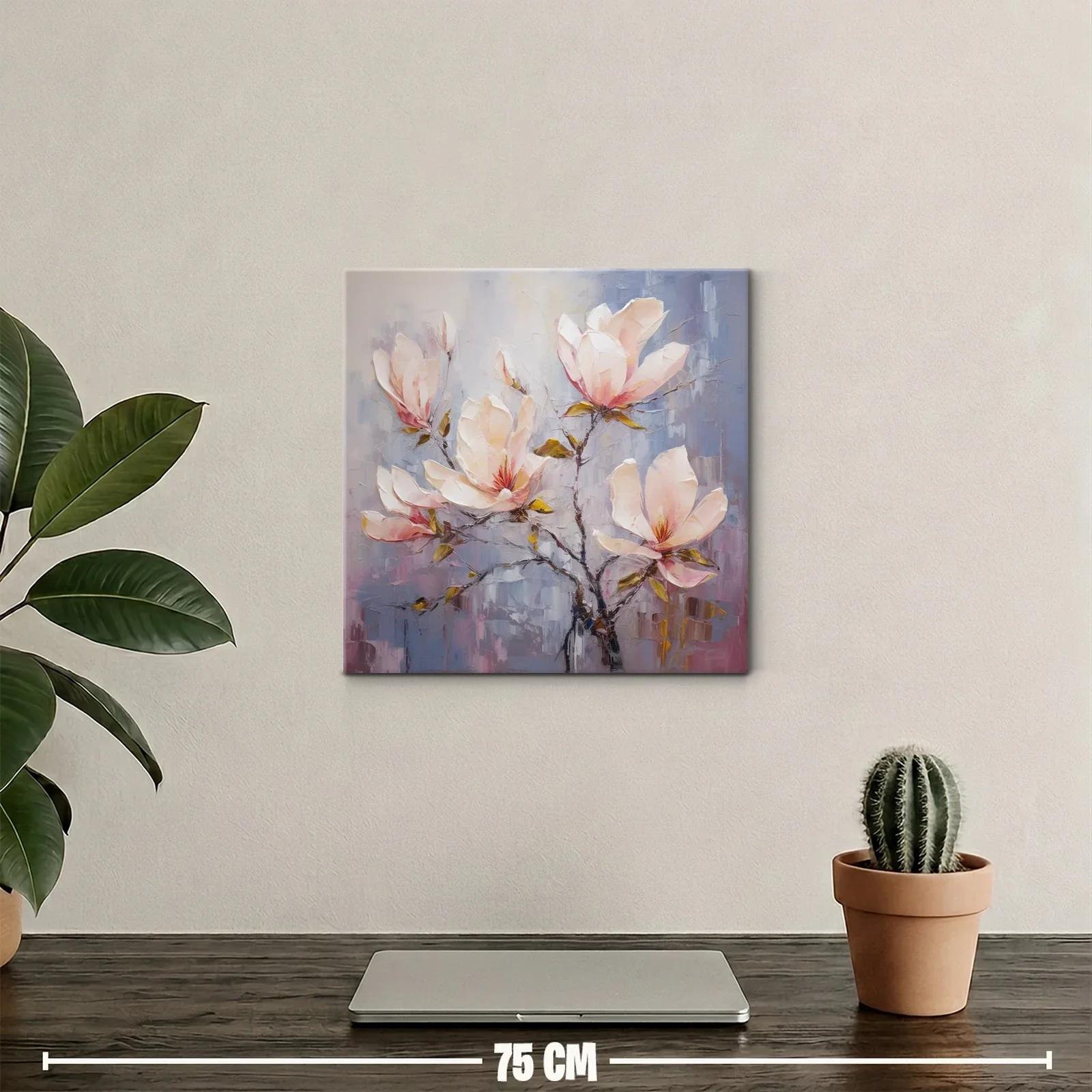 Cuadro con delicadas flores en tonos pastel cálidos — miniatura 2