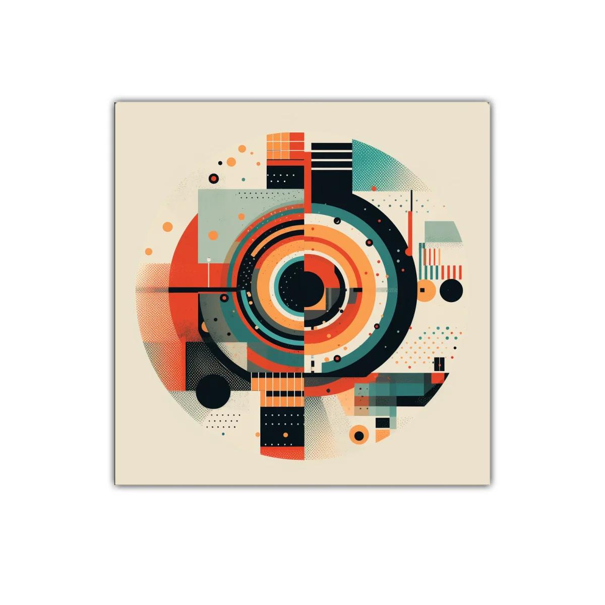 Composición geométrica en tonos cálidos y contrastes vibrantes — imagen principal