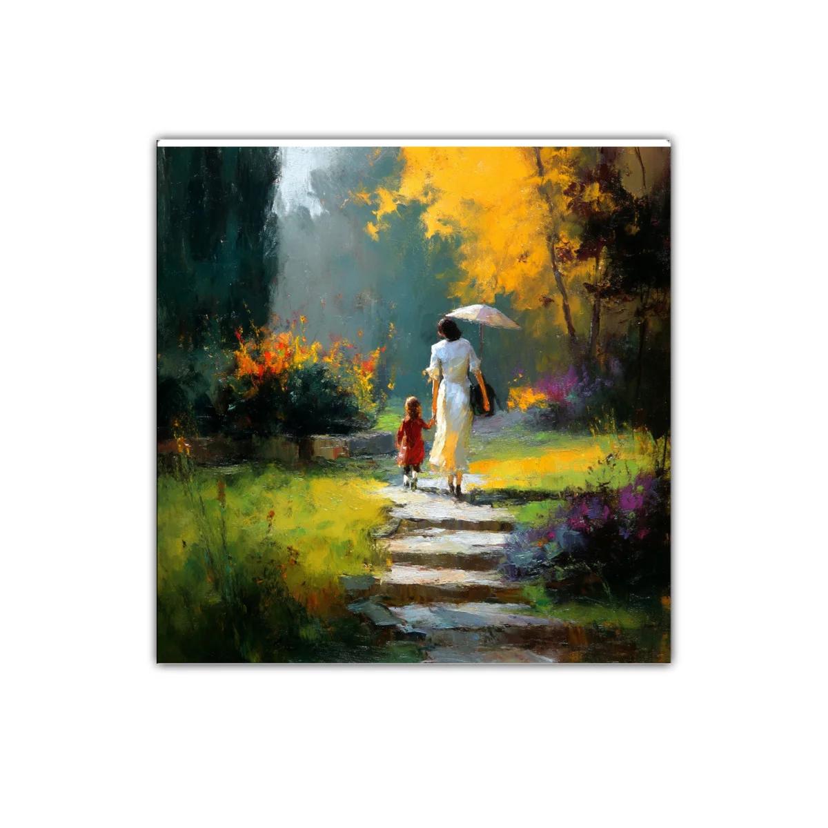 Paseo en el parque con luz dorada y colores brillantes — imagen principal