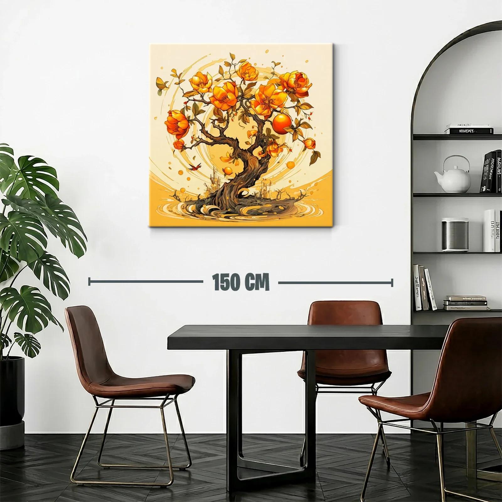 Árbol con flores y frutos en tonos cálidos y vibrantes — miniatura 2