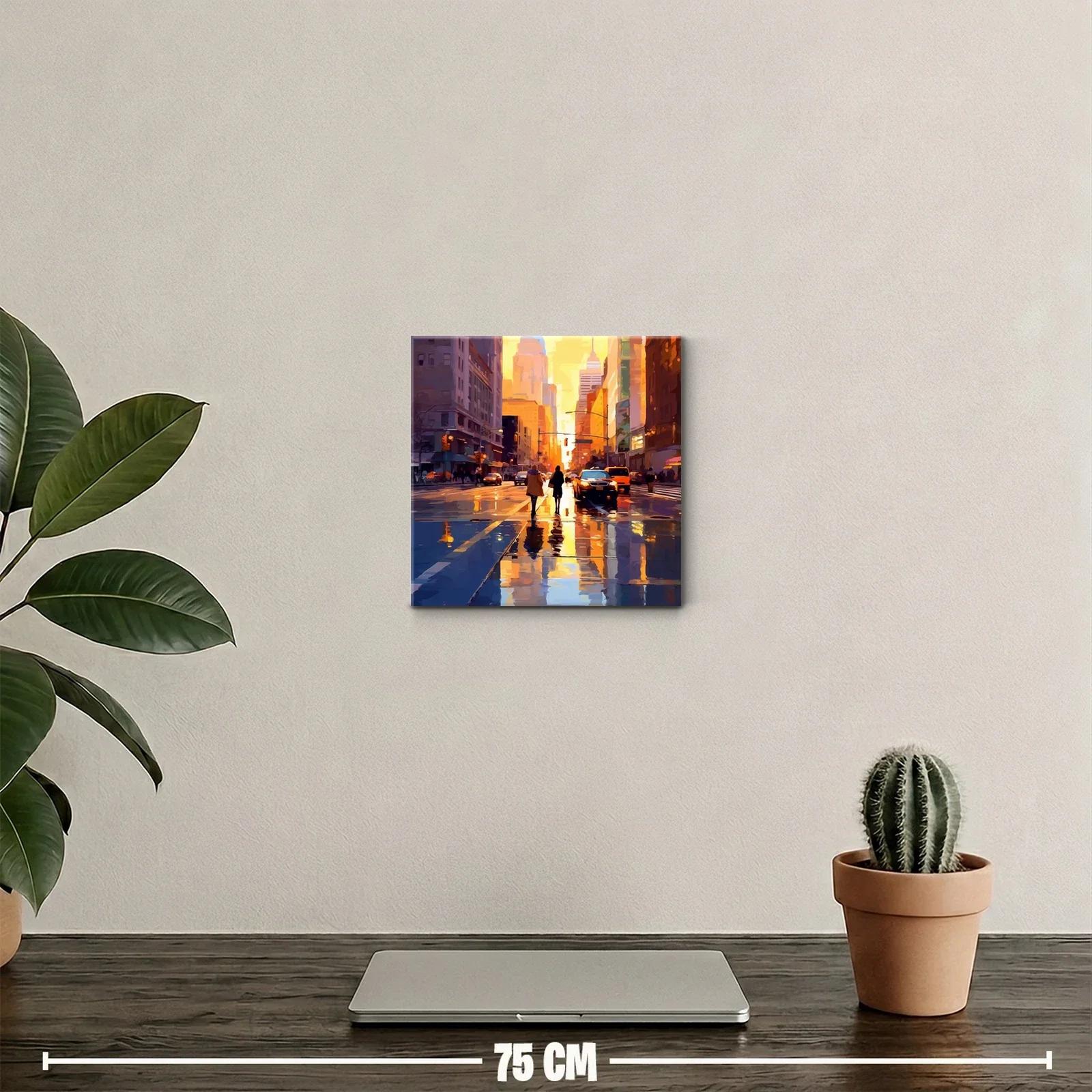 Atardecer urbano con reflejos dorados en la ciudad — miniatura 2
