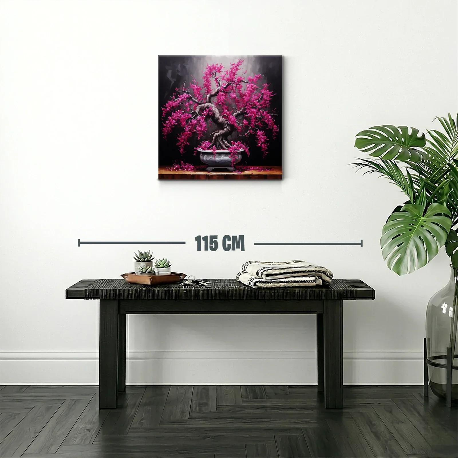 Armonía floral en bonsái con vibrantes tonos fucsia — miniatura 2