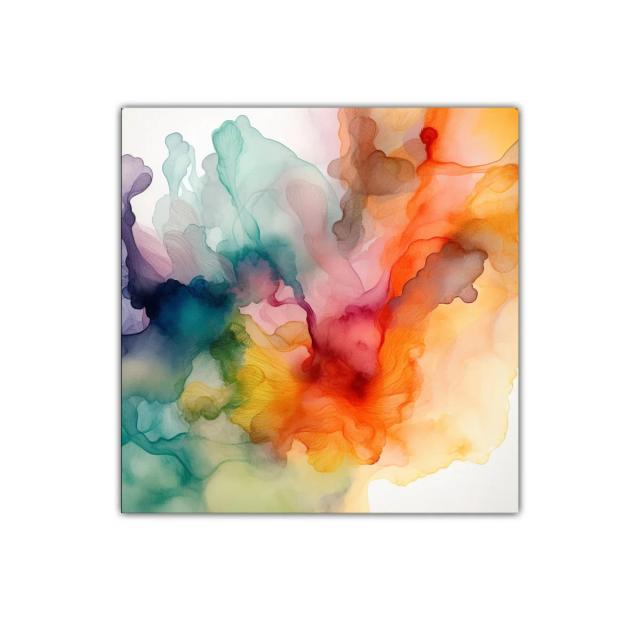 Cuadro decorativo con formas abstractas y colores vibrantes