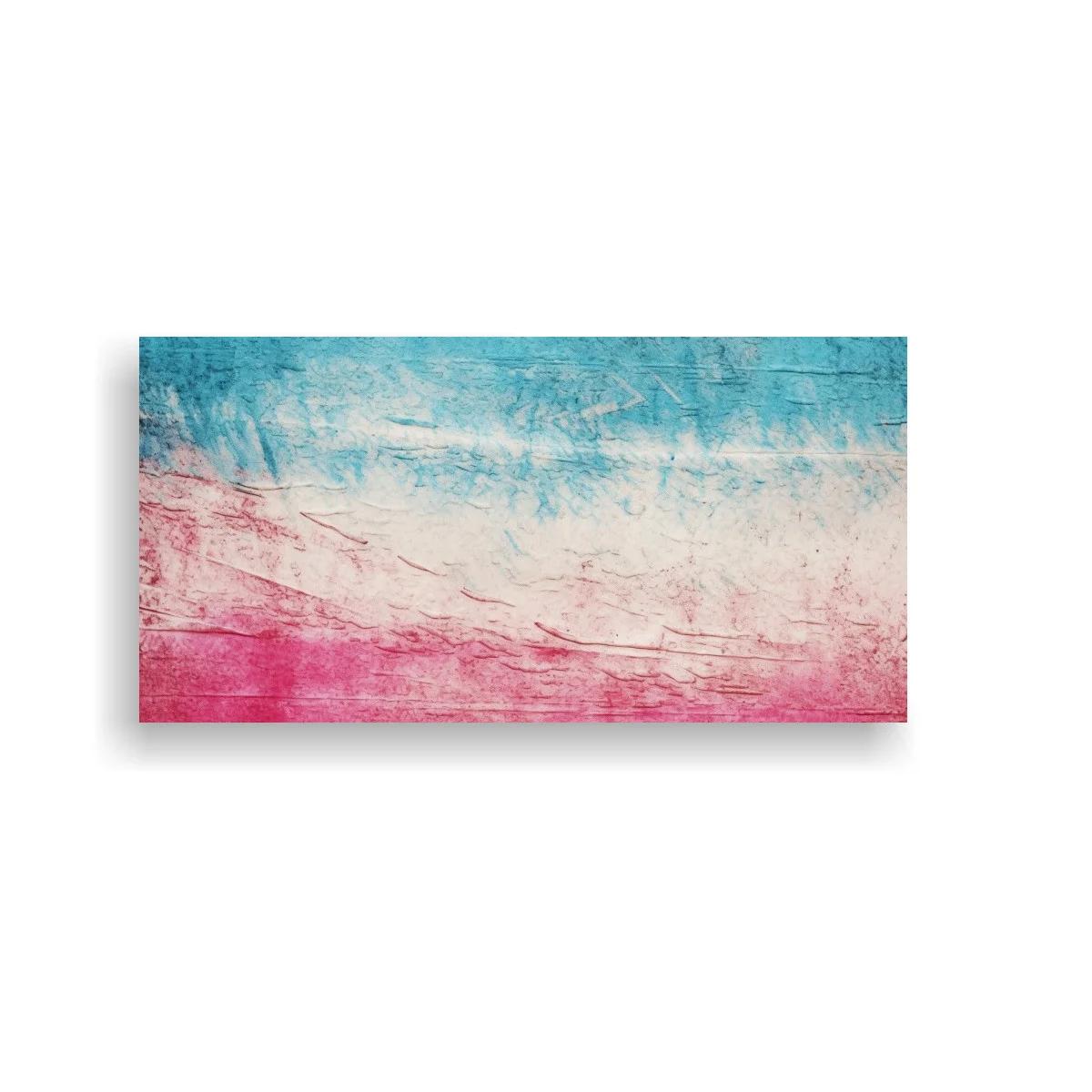 Cuadro franjas abstractas en turquesa blanco y carmesí — imagen principal
