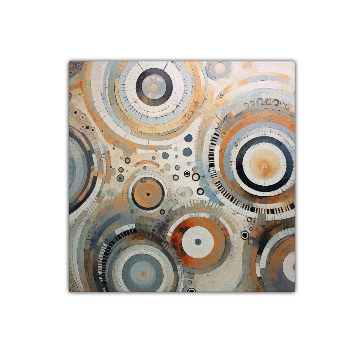 Composición abstracta con círculos y tonos tierra suaves — imagen principal