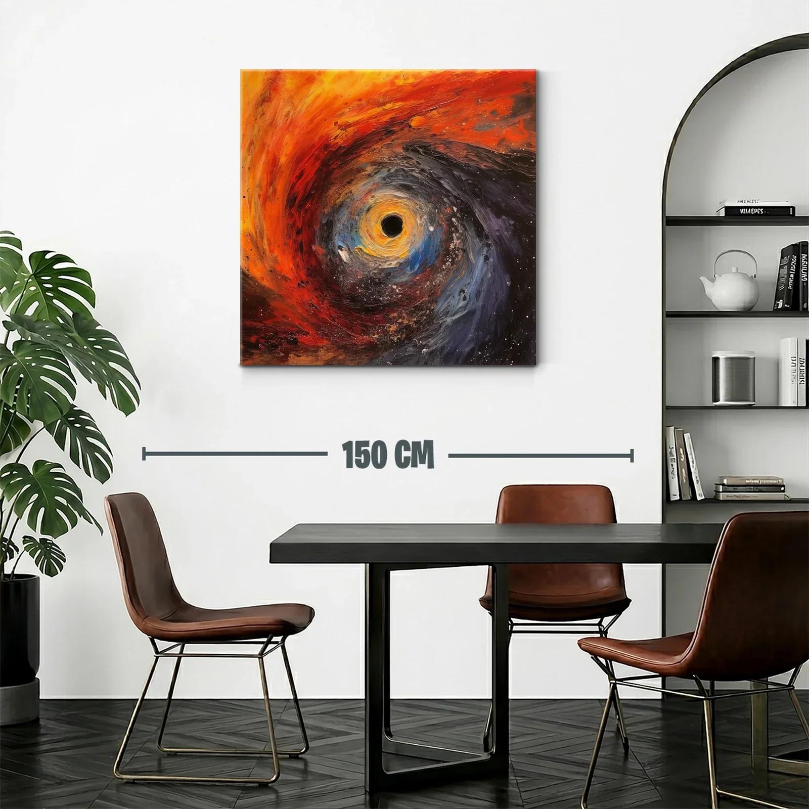 Cuadro abstracto de remolino cósmico en tonos intensos — miniatura 2