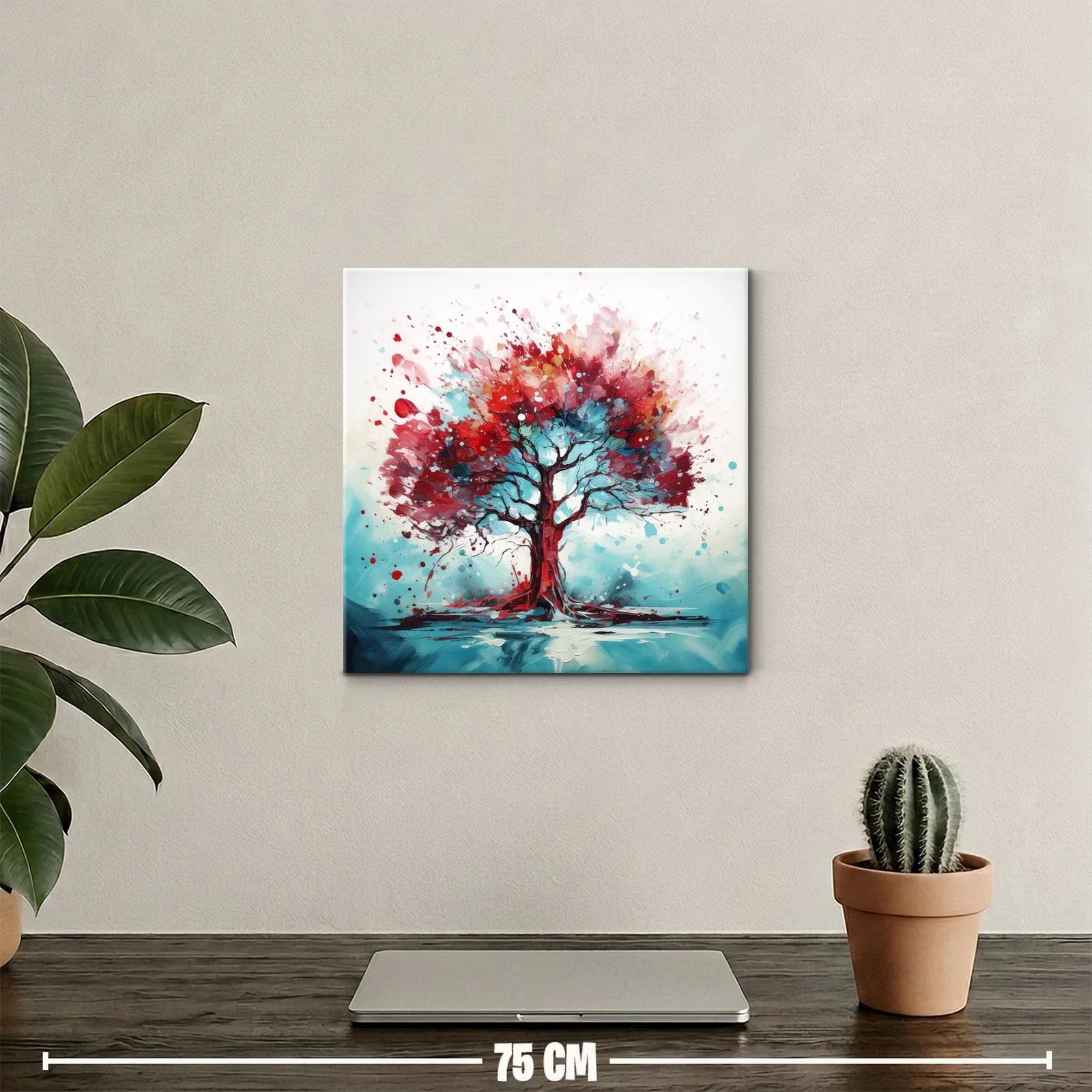 Árbol vibrante con destellos rojos y azules intensos — miniatura 2