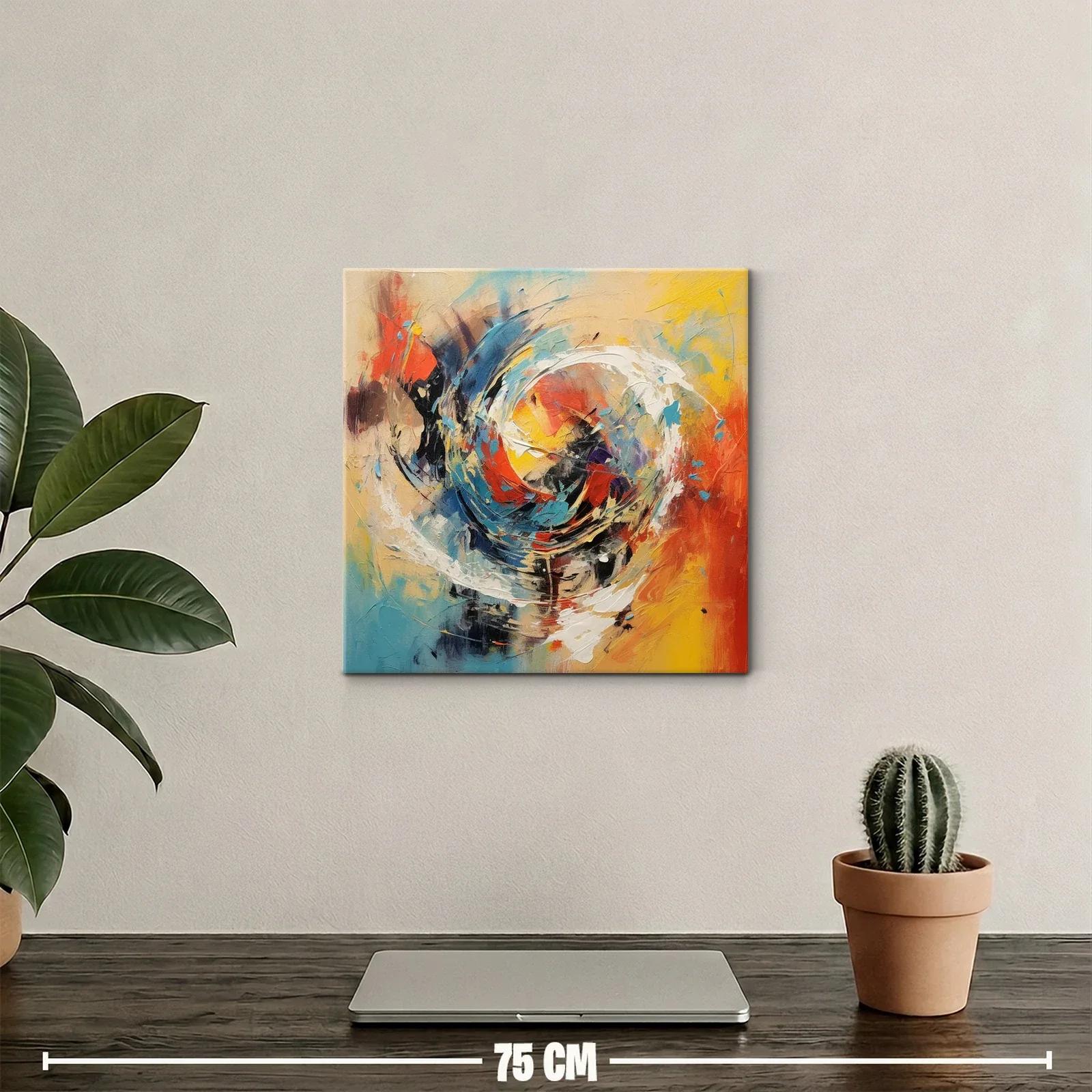 Cuadro abstracto con energía y dinámica vibrante — miniatura 2