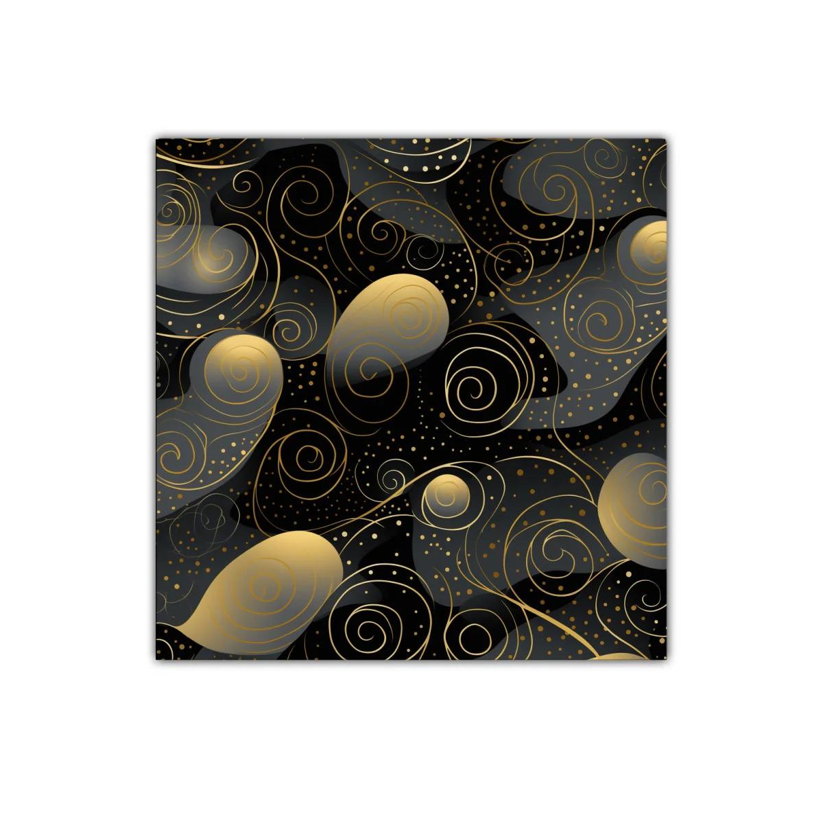 Diseño abstracto con espirales doradas sobre fondo oscuro — imagen principal
