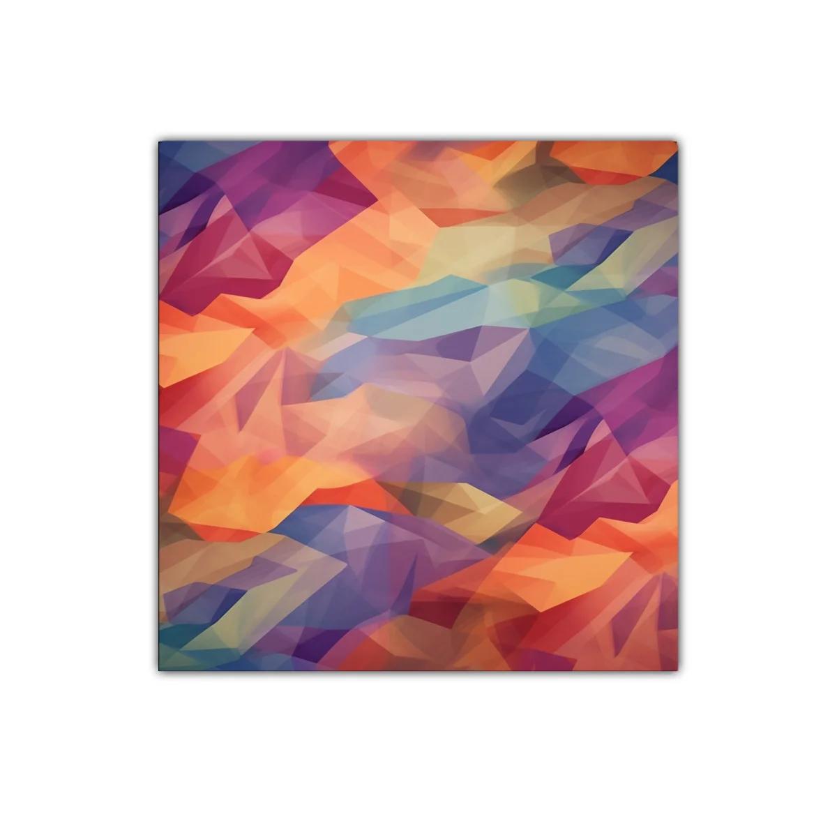 Arte geométrico con vibrantes tonos cálidos y fríos — imagen principal