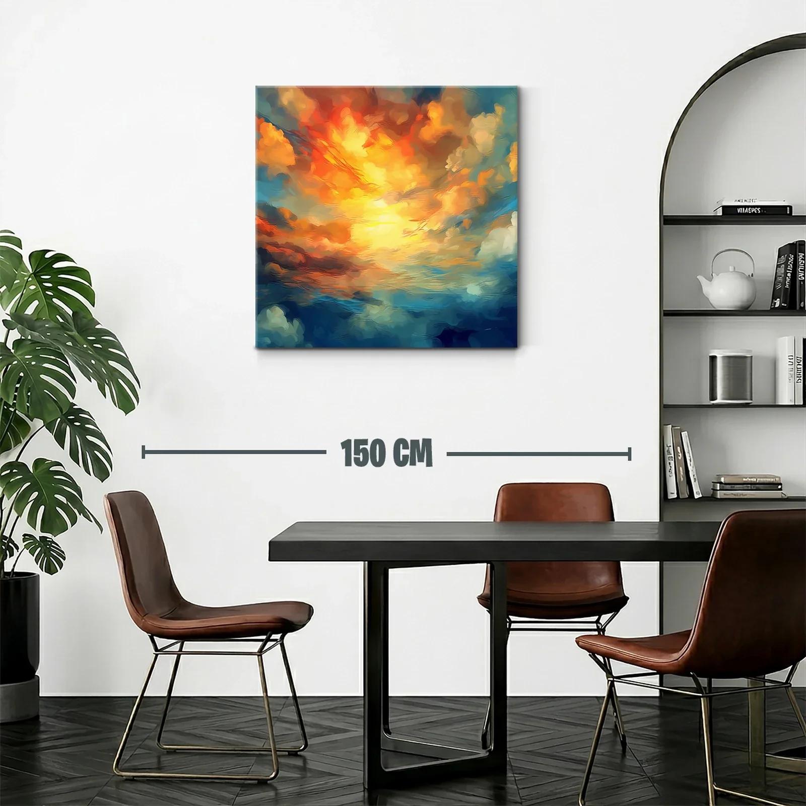 Atardecer vibrante con nubes iluminadas en tonos cálidos — miniatura 2