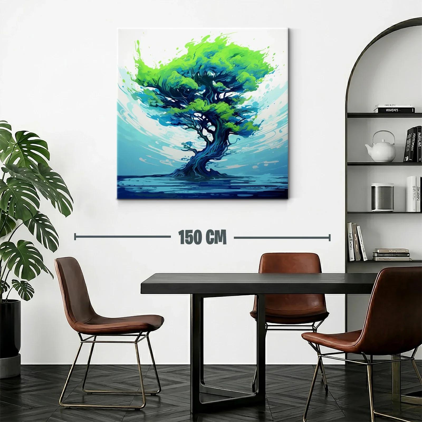 Árbol vibrante con tonos azules y verdes impactantes — miniatura 2