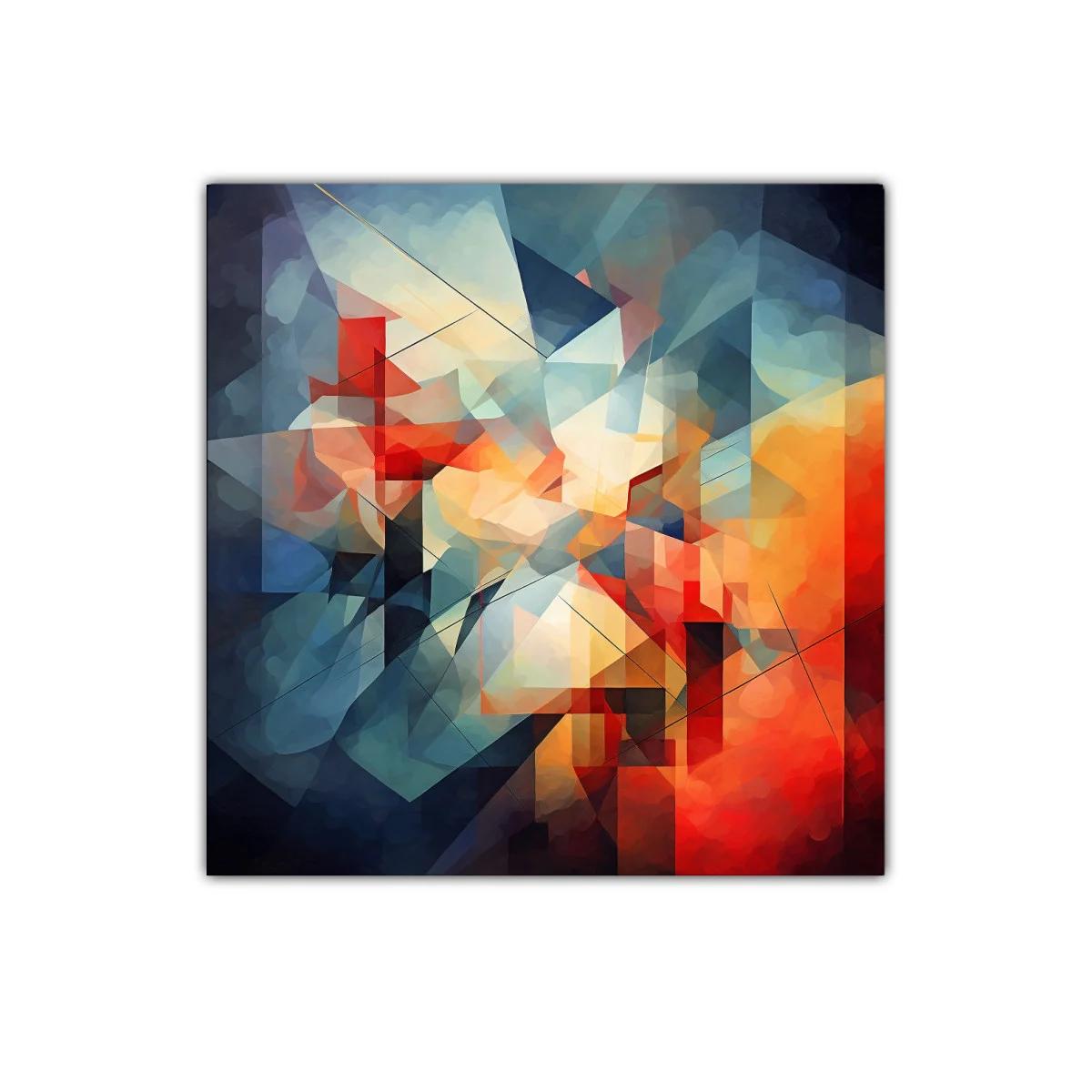 Composición abstracta con tonos cálidos y fríos vibrantes — miniatura 1