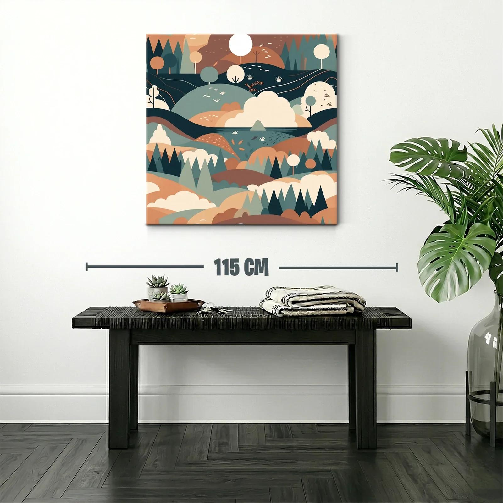 Paisaje abstracto sereno con tonos tierra y formas suaves — miniatura 2