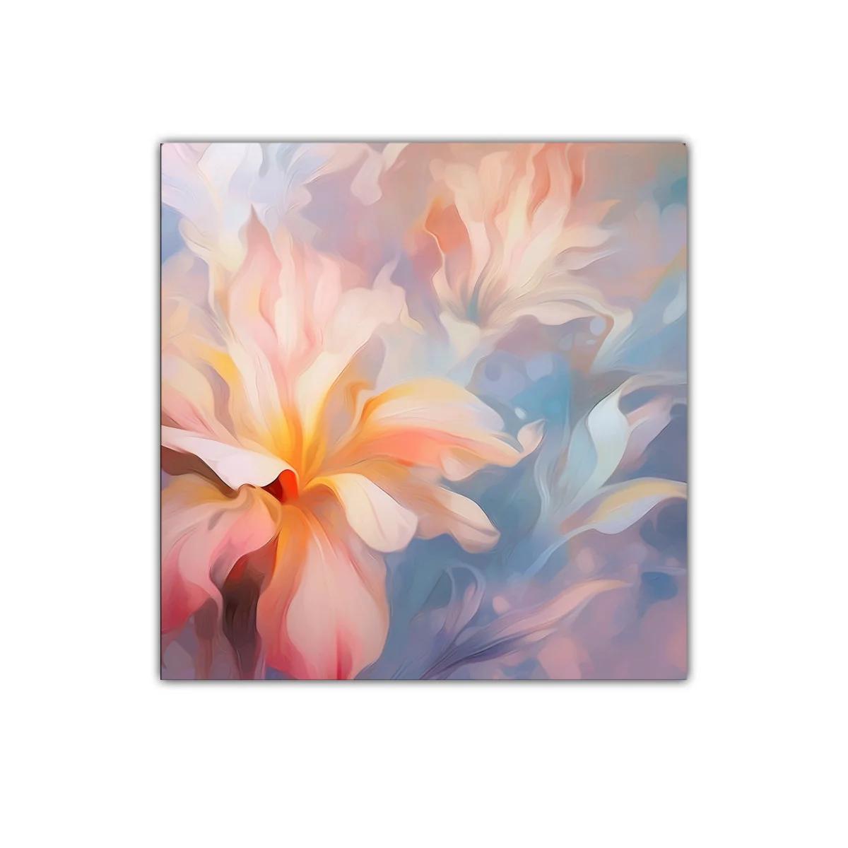 Cuadro decorativo con flores suaves y vibrantes en tonos pastel — imagen principal