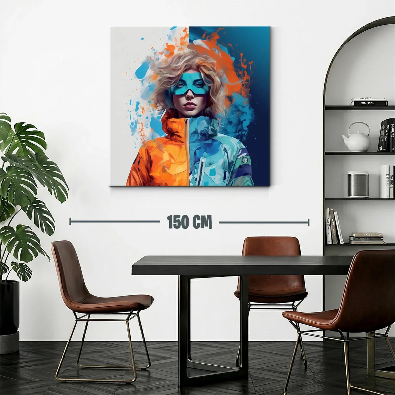Retrato vibrante con contraste de azules y naranjas — miniatura 2