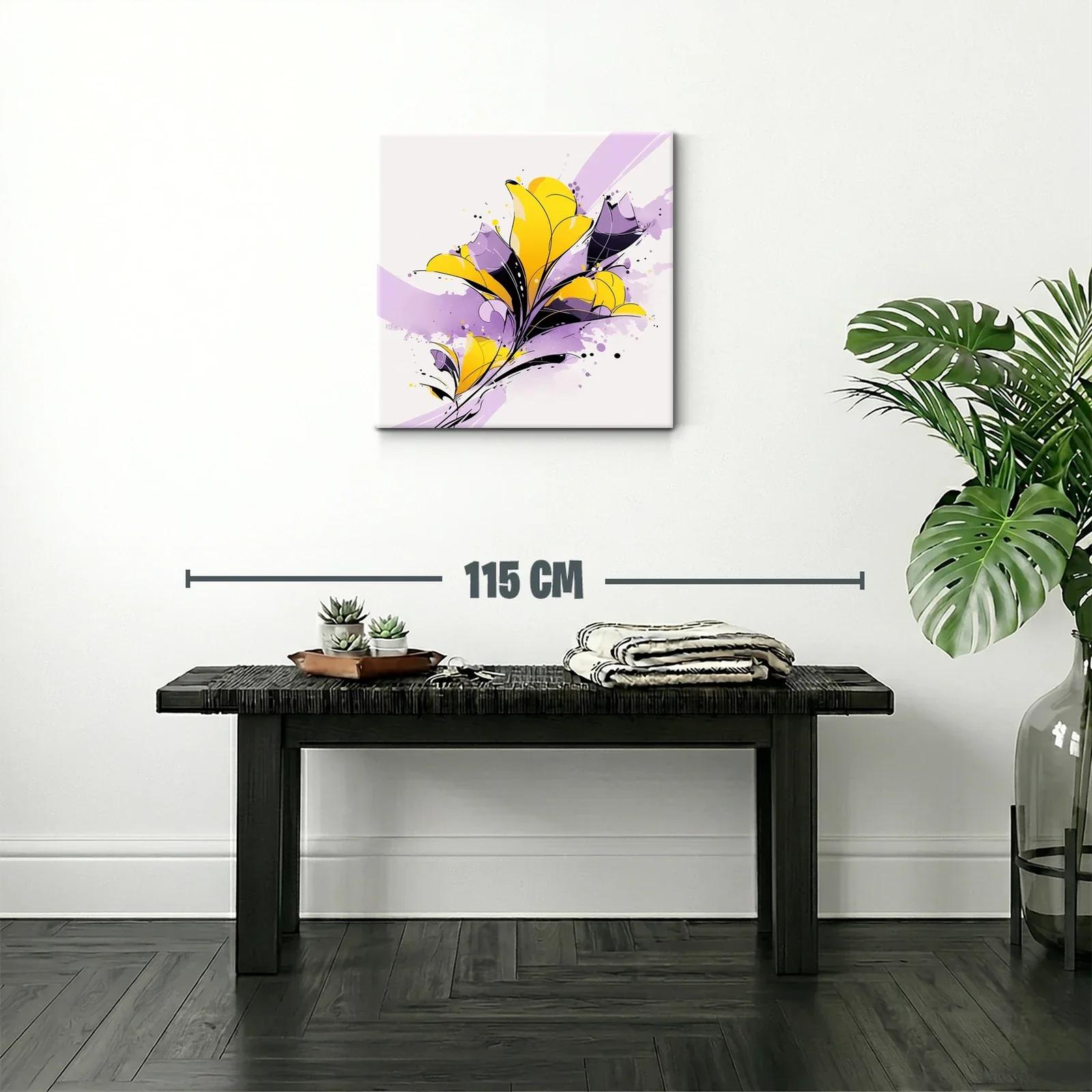 Cuadro floral moderno en tonos vivos y suaves contrastes — miniatura 2