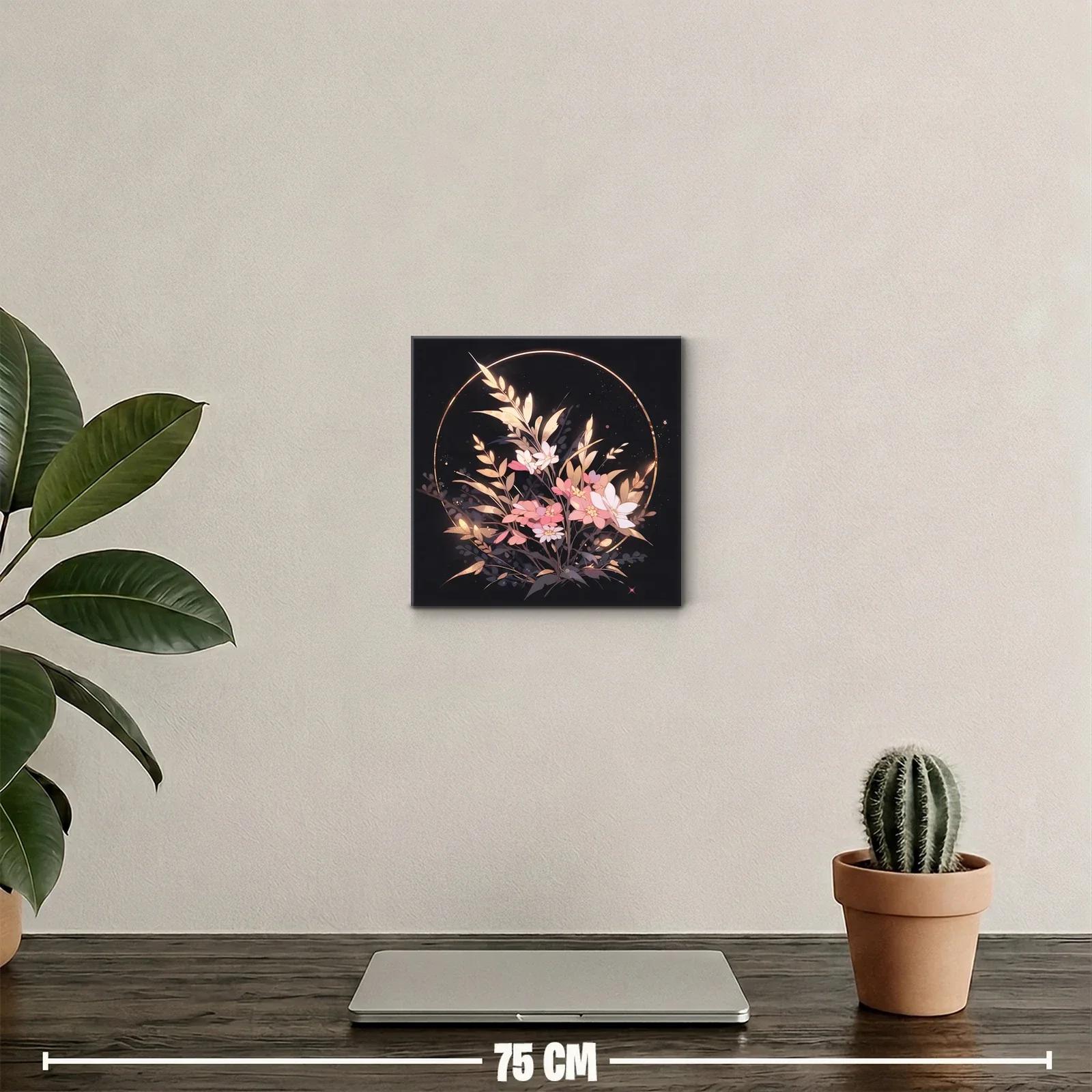 Ramo de flores en tonos cálidos sobre fondo oscuro — miniatura 2