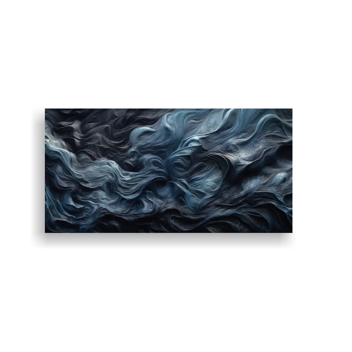 Cuadro olas de humo azul con pliegues vaporosos