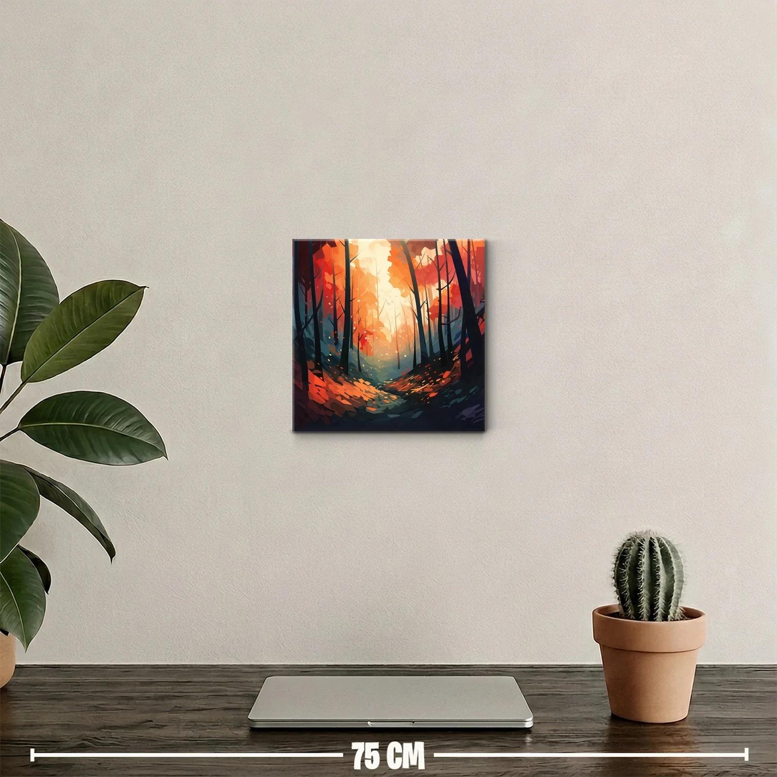 Bosque otoñal con luz cálida y tonos vibrantes — miniatura 2