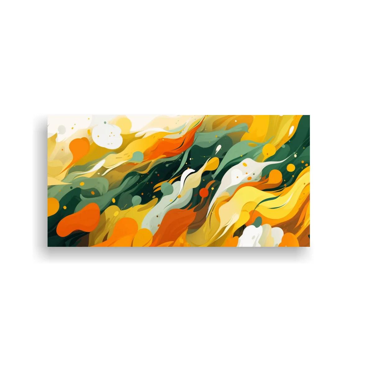 Cuadro de ondas abstractas con franjas sinuosas y manchas dispersas — imagen principal