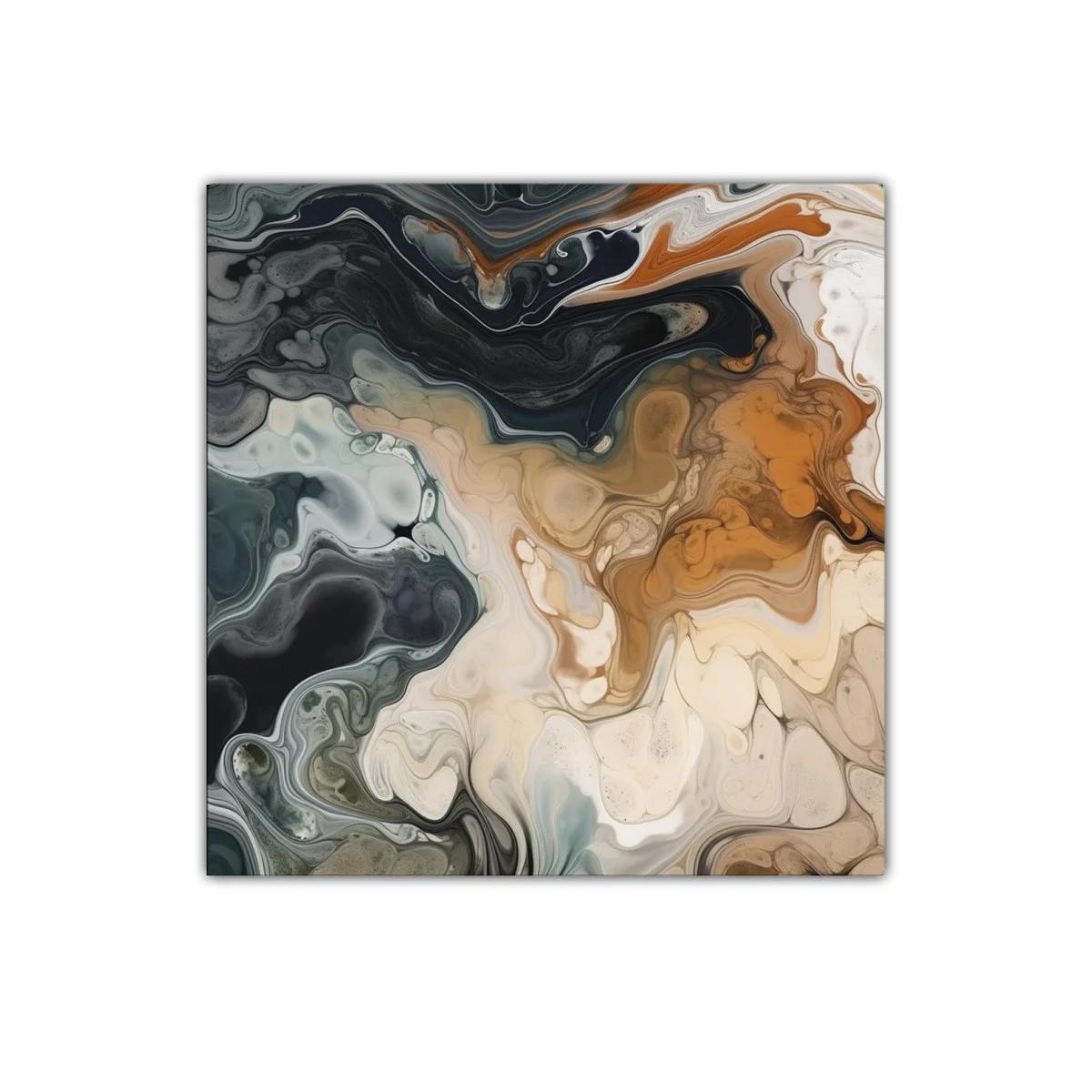 Cuadro decorativo con formas fluidas en tonos tierra y neutros — imagen principal