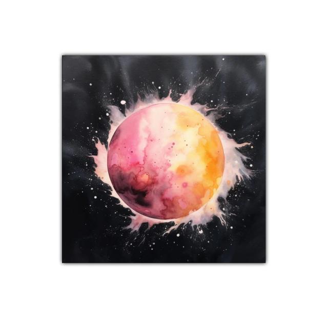 Cuadro decorativo planeta fuego y luz en explosión espacial