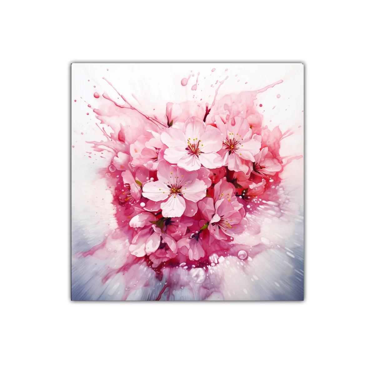 Composición de flores rosas con efecto estallido vibrante — imagen principal