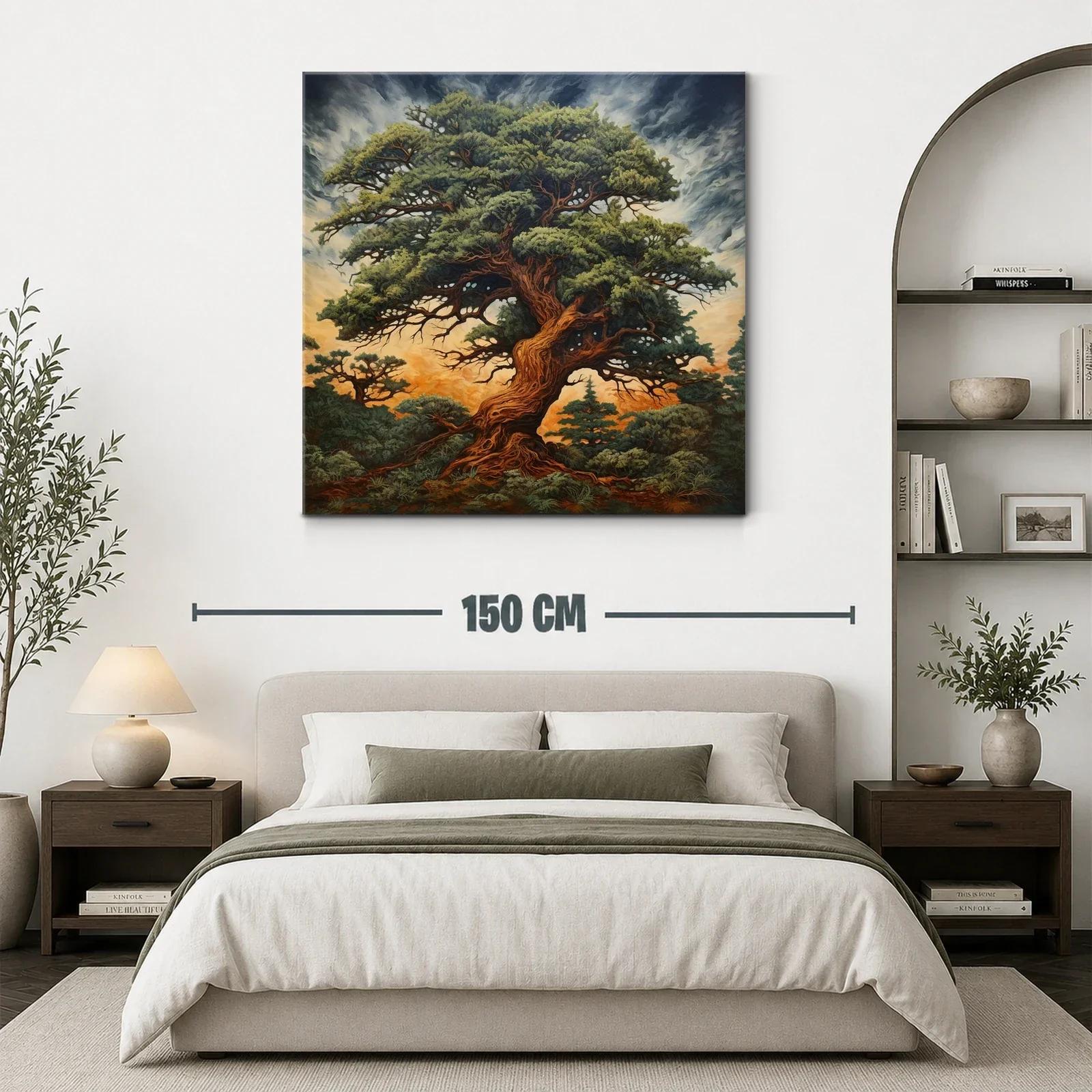 Imponente árbol antiguo en paisaje al atardecer — miniatura 3