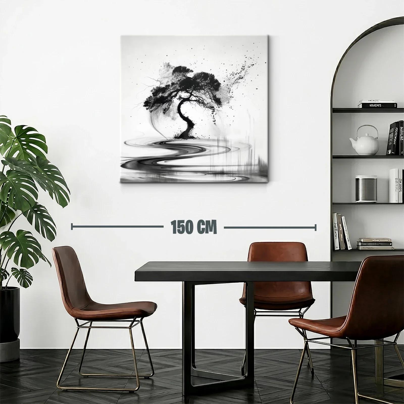 Árbol abstracto en blanco y negro con movimiento fluido — miniatura 2