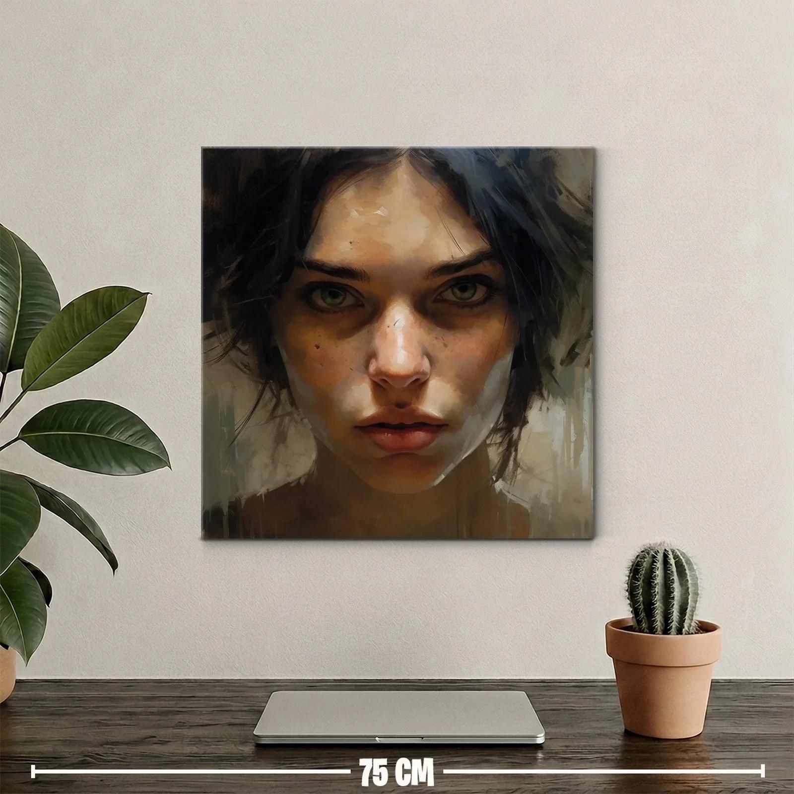 Retrato femenino intenso con tonos cálidos y expresivos — miniatura 2