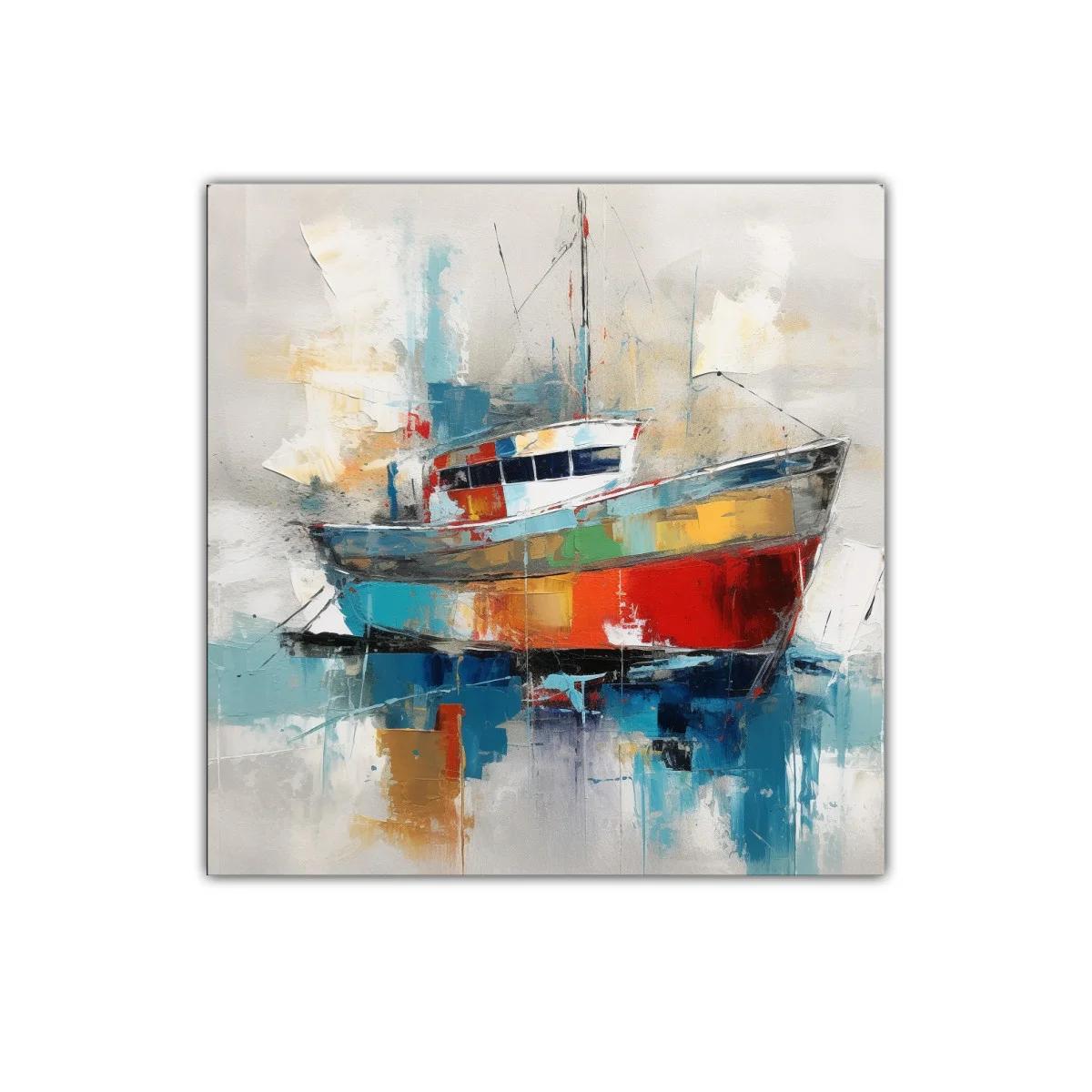 Barco colorido con reflejos vibrantes y estilo moderno — imagen principal