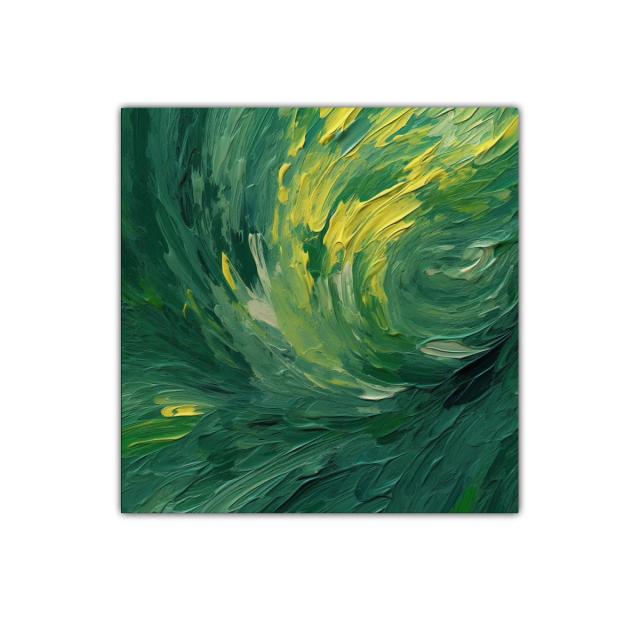 Movimiento orgánico en tonos verdes y amarillos vibrantes