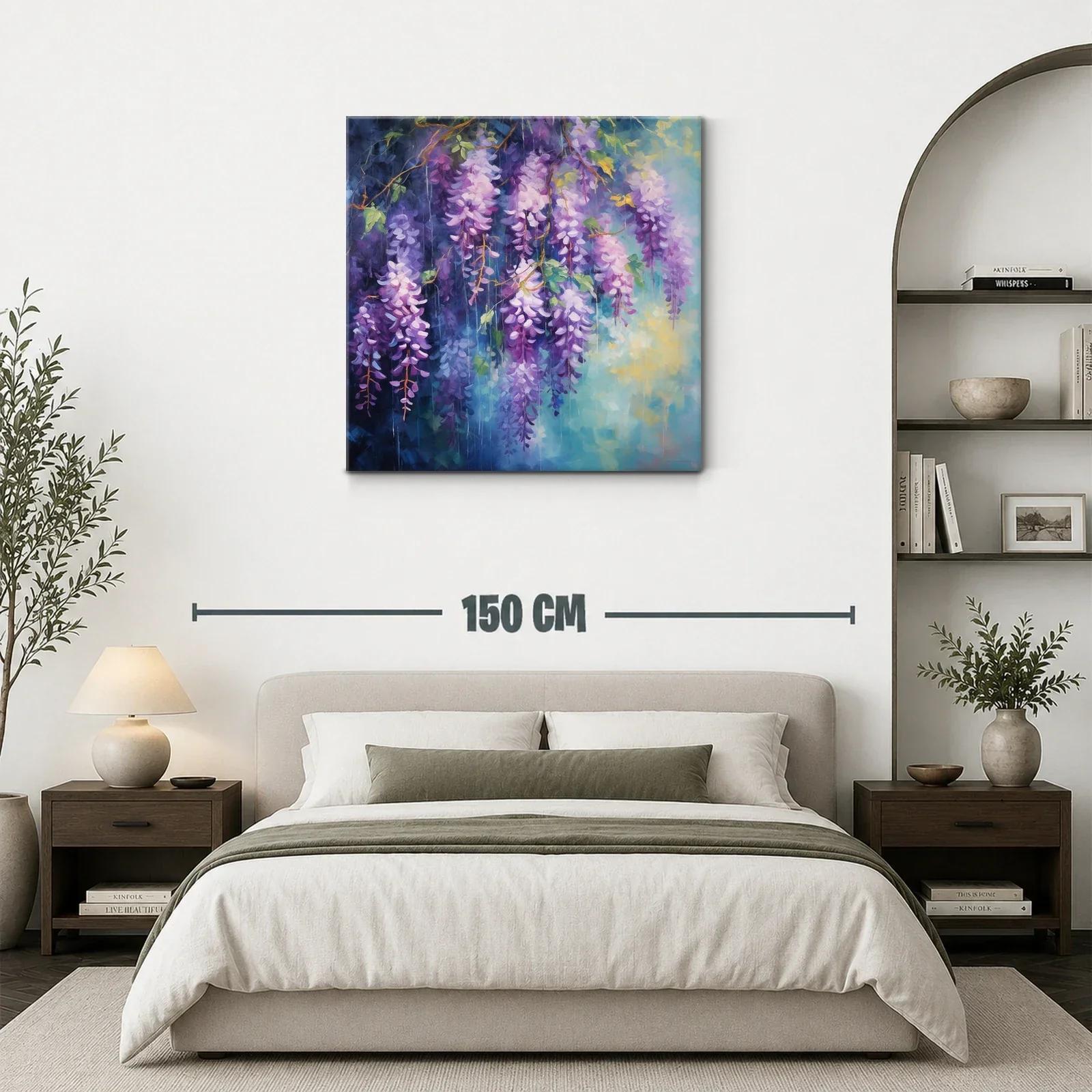 Exuberancia floral en cascada de glicinias violetas y lilas — miniatura 3