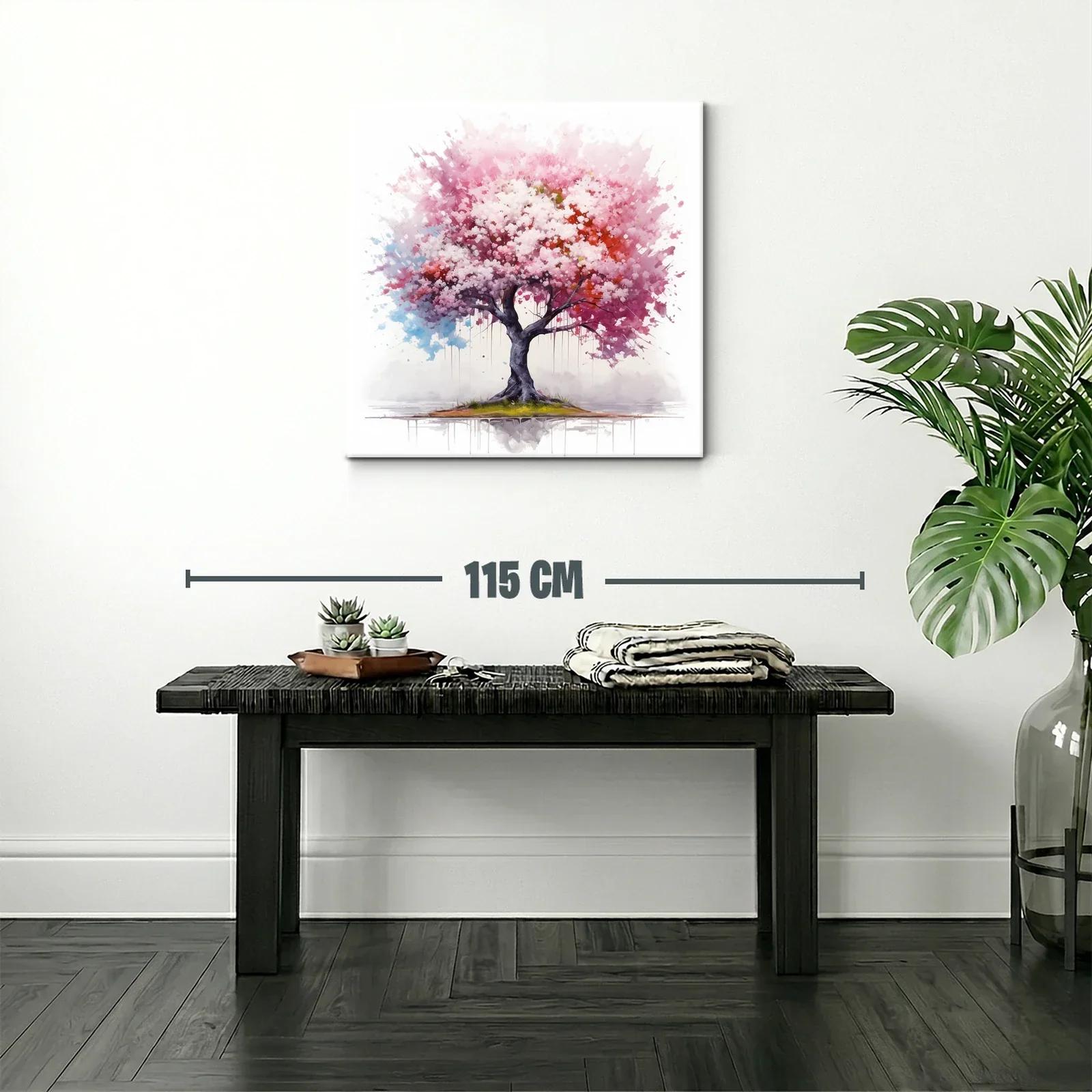 Árbol floreciente con tonos rosa y rojo vibrantes — miniatura 2