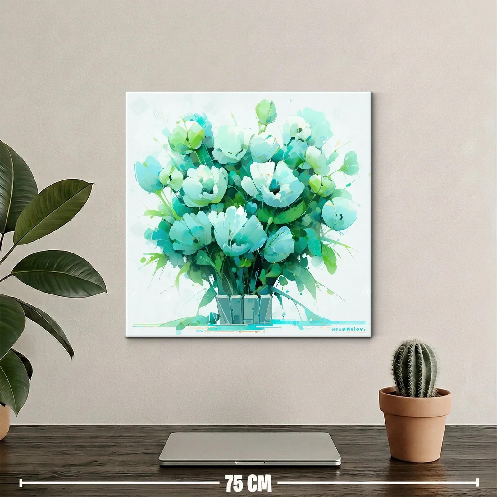 Bouquet fresco en tonos verde agua y azul suave — miniatura 2