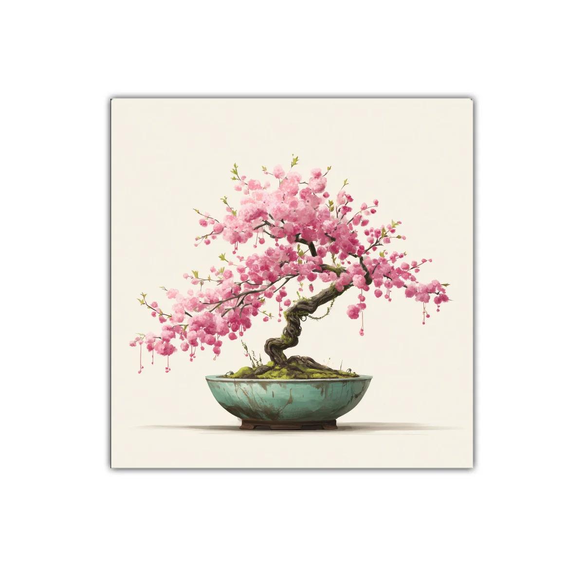 Bonsái con flores rosas que irradian serenidad y belleza natural — miniatura 1