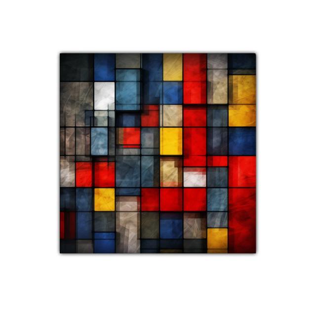 Composición geométrica en tonos vivos y sobrios