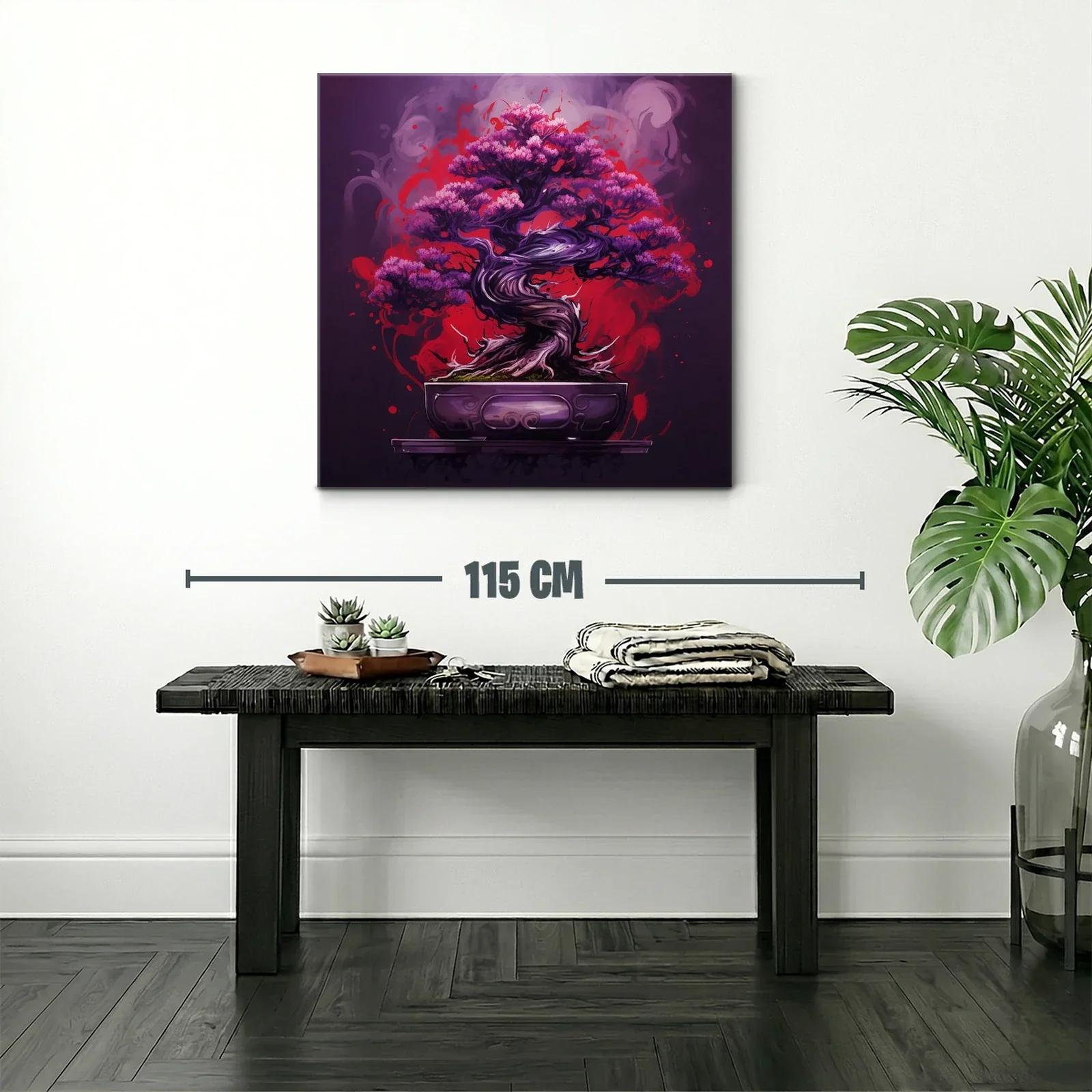 Árbol de Bonsái en Rojos y Morados Vibrantes — miniatura 2
