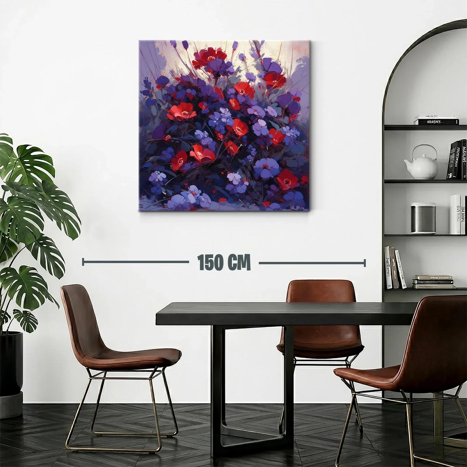 Composición floral vibrante con rojos y violetas intensos — miniatura 2