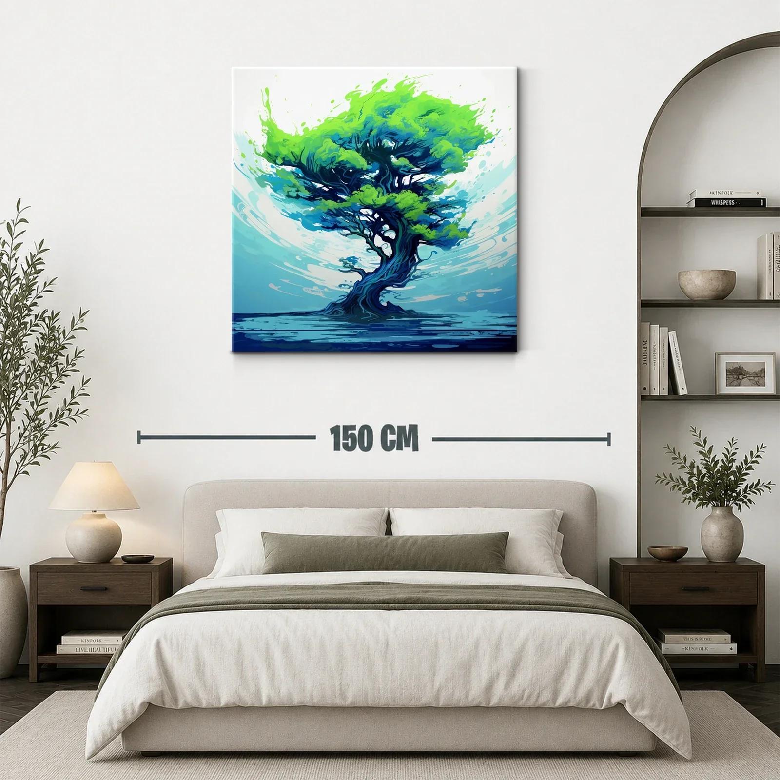 Árbol vibrante con tonos azules y verdes impactantes — miniatura 3