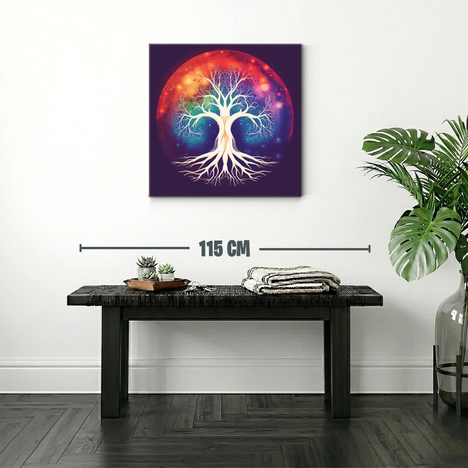 Árbol de la vida iluminado en vibrante fondo cósmico — miniatura 2
