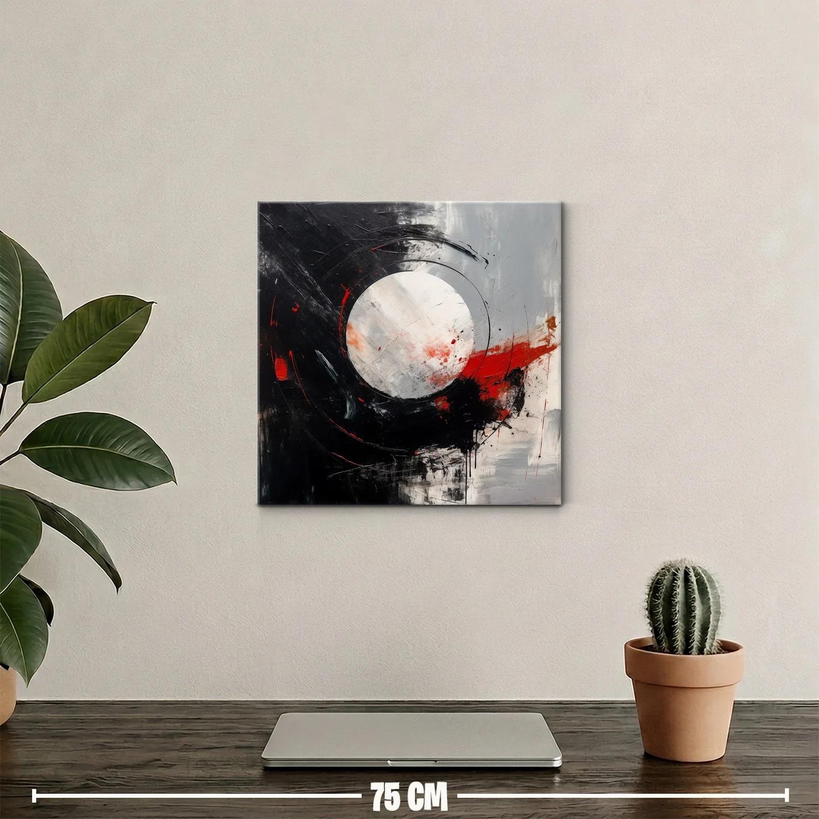 Cuadro abstracto con formas circulares en tonos intensos — miniatura 2