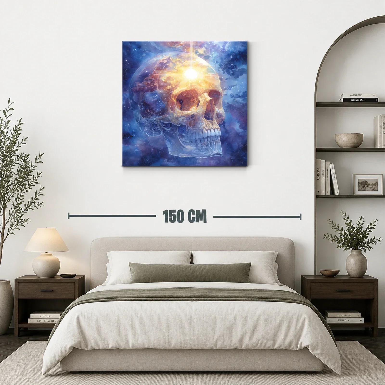 Calavera luminosa en universo cósmico vibrante — miniatura 3