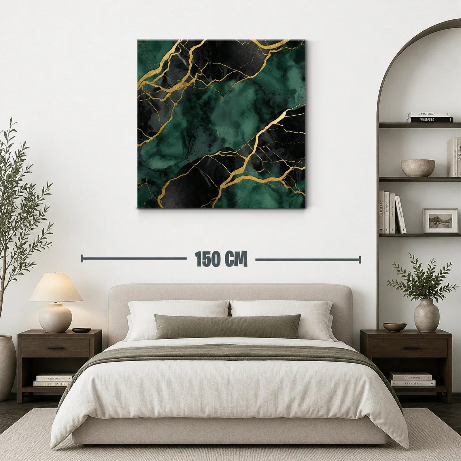 Arte moderno con efectos dorados y tonos esmeralda y negro — miniatura 3